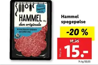 Lidl Hammel spegepølse tilbud
