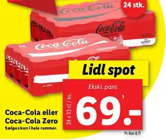 Lidl Coca-Cola eller Coca-Cola Zero tilbud