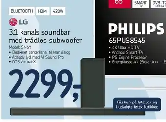 Føtex LG 3.1 kanals soundbar med trådløs subwoofer tilbud