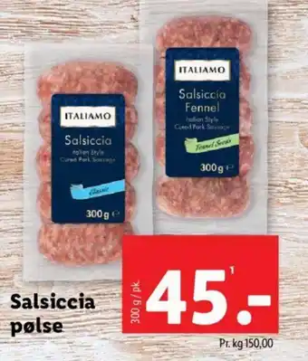 Lidl Salsiccia pølse tilbud