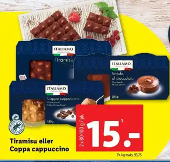 Lidl Tiramisu eller Coppa cappuccino tilbud