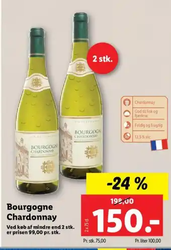 Lidl Bourgogne Chardonnay tilbud