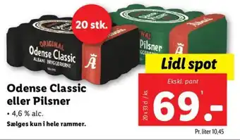 Lidl Odense Classic eller Pilsner tilbud