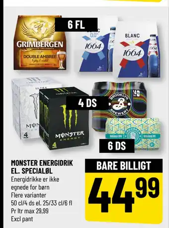 Løvbjerg MONSTER ENERGIDRIK EL. SPECIALØL tilbud