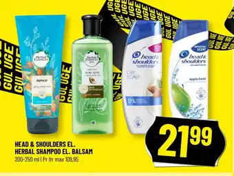Løvbjerg HEAD & SHOULDERS EL. HERBAL SHAMPOO EL. BALSAM tilbud