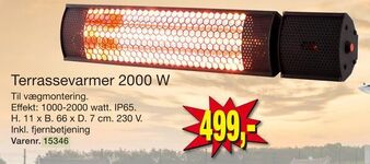 Terrassevarmer 2000 W
