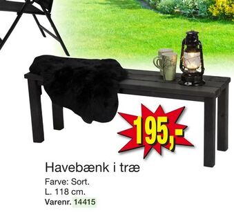 Harald Nyborg Havebænk i træ tilbud