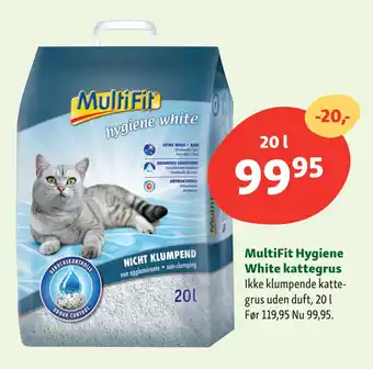 Maxi Zoo MultiFit Hygiene White kattegrus tilbud