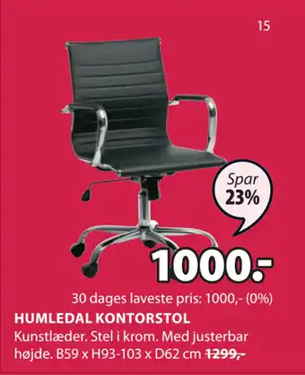 JYSK HUMLEDAL KONTORSTOL tilbud