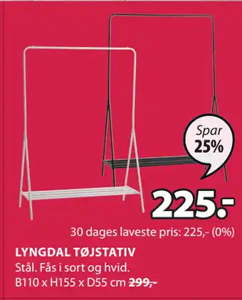 JYSK LYNGDAL TØJSTATIV tilbud