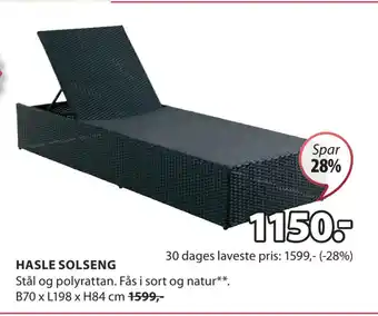 JYSK HASLE SOLSENG tilbud