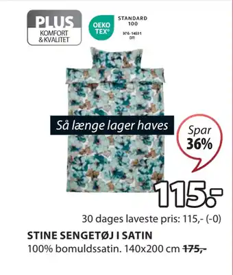 JYSK STINE SENGETØJ I SATIN tilbud