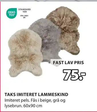 JYSK TAKS IMITERET LAMMESKIND tilbud
