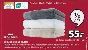 JYSK SORUNDA HÅNDKLÆDE tilbud