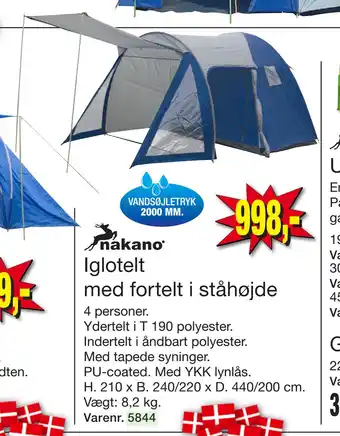 Harald Nyborg Iglotelt med fortelt i ståhøjde tilbud