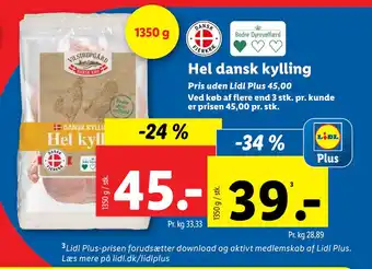 Lidl Hel dansk kylling tilbud