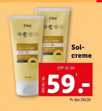 Lidl Solcreme tilbud