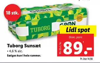 Lidl Tuborg Sunsæt tilbud