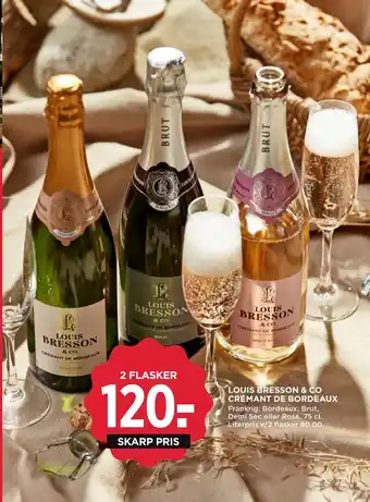 MENY LOUIS BRESSON & CO CRÉMANT DE. BORDEAUX tilbud