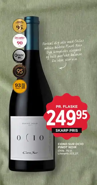 MENY CONO SUR OCIO PINOT NOIR tilbud