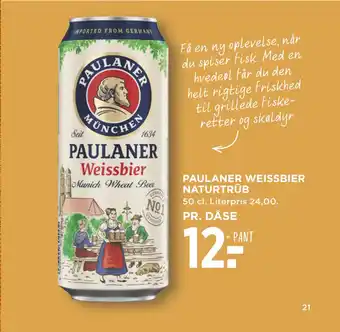 MENY PAULANER WEISSBIER NATURTRÜB tilbud