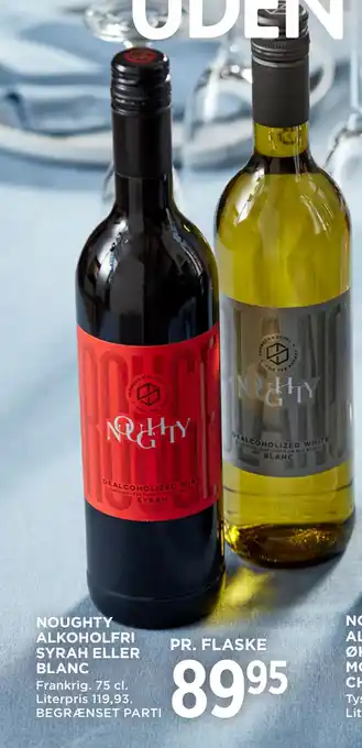 MENY NOUGHTY ALKOHOLFRI SYRAH ELLER BLANC tilbud