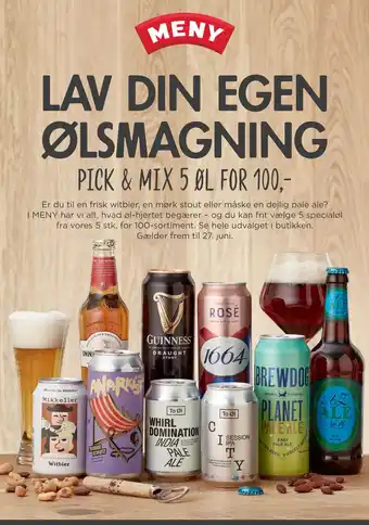 MENY PICK & MIX 5 ØL FOR 100 tilbud