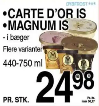 ABC Lavpris CARTE D'OR IS MAGNUM IS tilbud