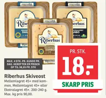 SPAR Skiveost Danbo Mellemlagret Kommen tilbud