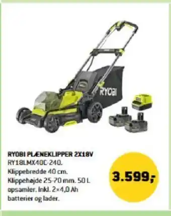 XL-BYG RYOBI PLEÆKLIPPER 2X18V tilbud