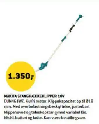 XL-BYG MAKITA STANGHÆKKEKLIPPER 18V tilbud