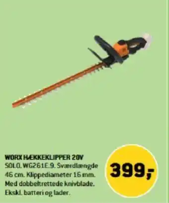 XL-BYG WORX HEKKEKLIPPER 20V tilbud