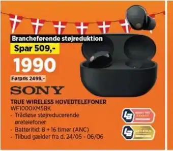 Power TRUE WIRELESS HOVEDTELEFONER WF1000XM5BK tilbud