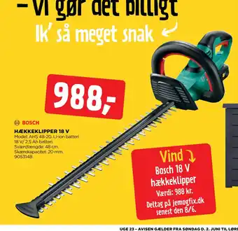 jem & fix HÆKKEKLIPPER 18 V tilbud