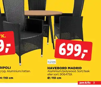 jem & fix HAVEBORD MADRID tilbud