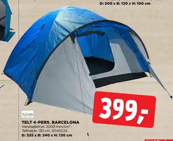 jem & fix TELT 4-PERS BARCELONA tilbud