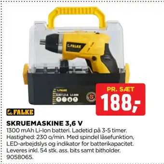 jem & fix SKRUEMASKINE 3,6 V tilbud