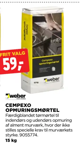 jem & fix CEMPEXO OPMURINGSMØRTEL tilbud