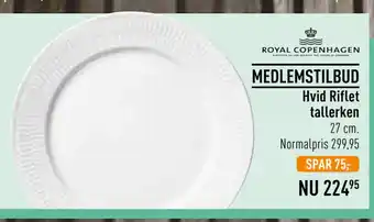 Imerco Hvid Riflet tallerken tilbud