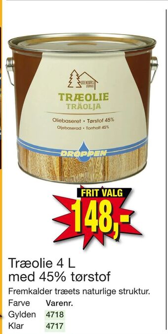 Harald Nyborg Træolie 4 L med 45% tørstof tilbud