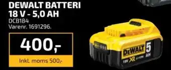 Davidsen DEWALT BATTERI 18 V-5,0 AH tilbud