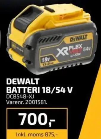 Davidsen DEWALT BATTERI 18/54 V tilbud