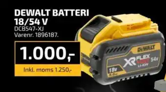 Davidsen DEWALT BATTERI 18/54 V tilbud