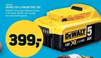 XL-BYG DEWALT XR LI-ION BATTERI 18V tilbud