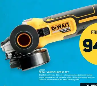 XL-BYG DEWALT VINKELSLIBER XR 18V tilbud