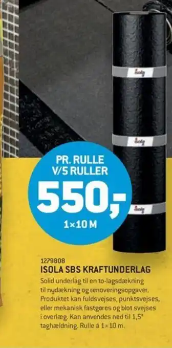 XL-BYG ISOLA SBS KRAFTUNDERLAG tilbud