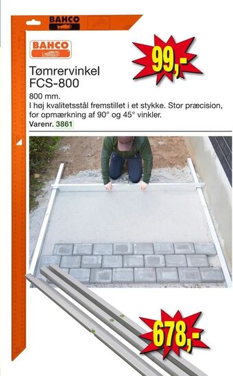 Harald Nyborg Tømrervinkel FCS-800 tilbud