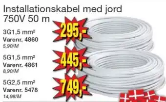Harald Nyborg Installationskabel med jord tilbud
