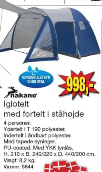 Harald Nyborg Iglotelt med fortelt i ståhøjde tilbud