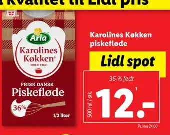 Lidl Piskefløde 36% tilbud